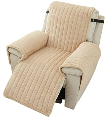 GUYIRT Sesselschoner für Fernsehsessel rutschfest, Fernsehsessel Bezug für Hunde Haustieren, Liegesofa Sesselbezug, Sesselschoner für Relaxsessel Abnehmbare Waschbar-Kaffee-55 x 200 cm