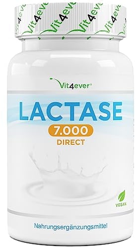 Laktase 7.000-365 Tabletten mit Sofortwirkung - Hochdosiert mit 7.000 FCC-Einheiten - Bei Laktoseintoleranz + Milchunverträglichkeit - Ohne unerwünschte Zusatzstoffe - Laborgeprüft - Vegan