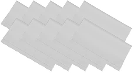 PATIKIL Eyeglass Microfiber Cleaning Cloth 7x6, 10 Pack Glasses Cleaning Cloth Soft Wipe Screen Cloth for Camera Lens Eyeglasses Screens in Individual Vinyl Pouch, Grey