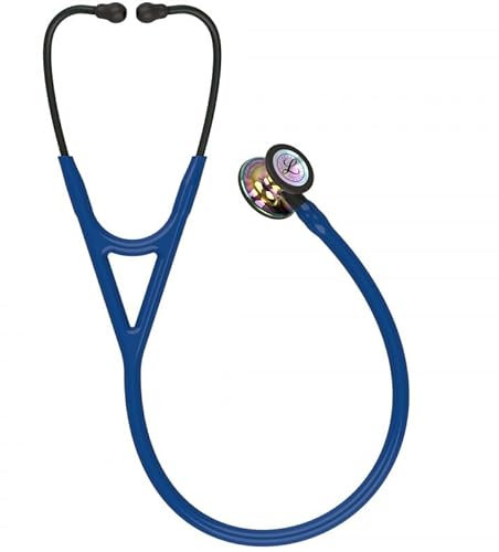 3M Littmann Cardiology IV Stethoskop mit Gratis Gravur und Penlight (NAvy/Rainbow Edition/Gifh Polish/Schwarz Stem)