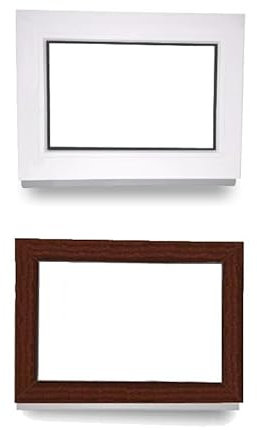 Kunststofffenster - Festverglasung - Fenster - innen weiß/außen mahagoni - BxH: 115 x 70 cm - 1150 x 700 mm - 2 fach Verglasung - 60 mm Profil