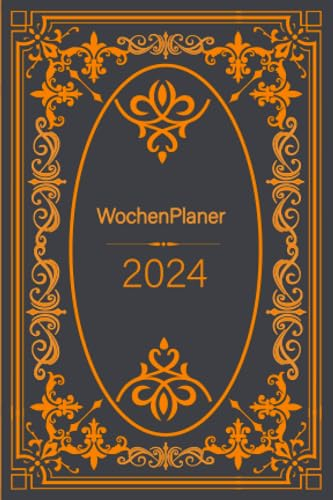 A6 Kalender Mini Planer 2024 | 1 Woche auf 2 Seiten | Jan - Dez Wochenplaner | Kalenderbuch Terminkalender Organizer Wochenkalender Terminplaner Buchkalender Jahresplaner: antikes Softcover