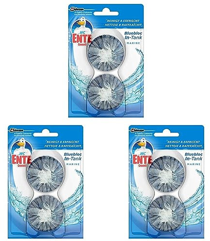 WC-Ente® Blue Bloc Intank, WC-Tabs für Wasserkästen, Marine Duft, 6er Pack (2x50g)