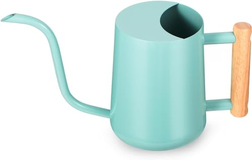 Gießkanne Zimmerpflanzen, GUKJOB 1L Gießkanne Klein Indoor Gießkanne Metall Edelstahl Moderner Dekorativer Giesskanne mit Langem Auslauf für Haus Pflanze Bonsai Outdoor Garten Blumen (Grün, 35oz)