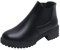 Stivali per le donne 2023 nero moda autunno inverno donna stivaletti suola spessa tacco medio slip on peluche caldo solido stile casual donna stivali da giardino, Nero , 40 EU
