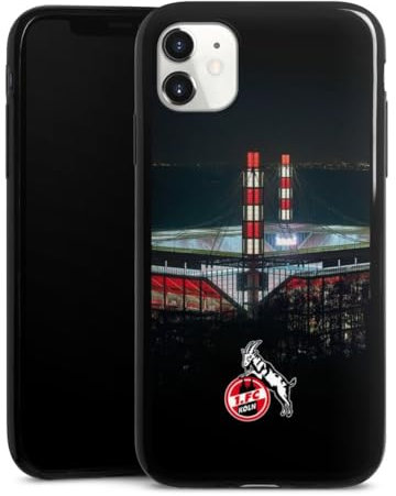 Slim Case extra dünn kompatibel mit Apple iPhone 11 Silikon Handyhülle schwarz Hülle 1. FC Köln Stadion Offizielles Lizenzprodukt