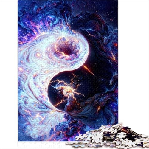 1000 teiliges Puzzle Weltraum Yin und Yang Puzzle für Holzpuzzle Lernspiele für Erwachsene und 1000 Teile (75 x 50 cm)