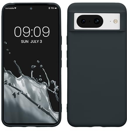 kwmobile Hülle für Google Pixel 8 TPU Case - Handyhülle unterstützt kabelloses Laden, Flexible Schutzhülle, gummiertes Cover in Heidelbeerblau