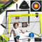KESSER® Fußballtor Kinder Pop-Up 2er Set | Fußball-Tore Faltbar mit Glasfaserstangen & hochwertigen Tornetzen für Indoor, Outdoor & Garten | Mit Transporttasche 6X Hütchen Ballpumpe Zielscheibe Gelb