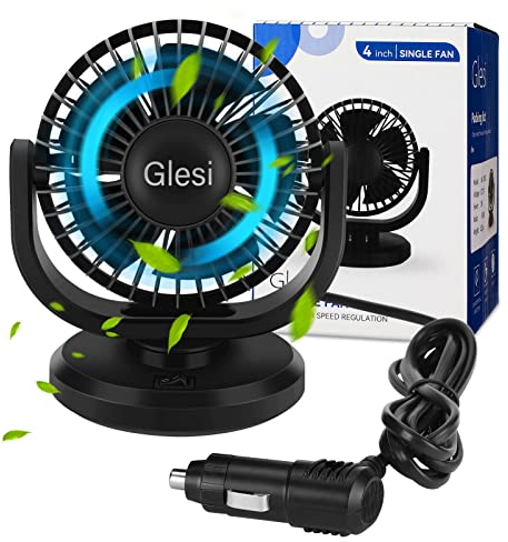 LYtech Ventilateurs de Voiture 12 V 4inch Ventilateur de Refroidissement de Voiture électrique avec allume-cigare ventilateur de refroidissement, refroidissement d'été pour voiture camion SUV