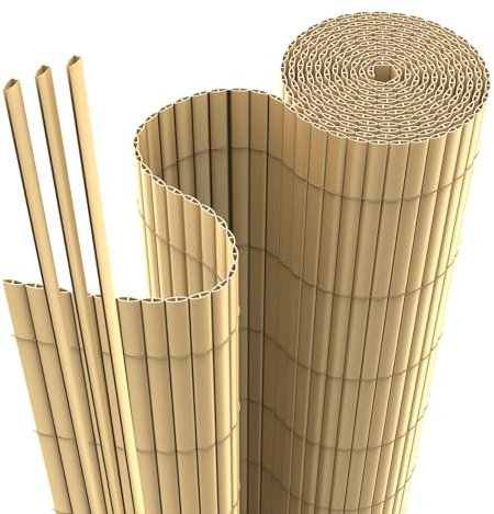 interGo PVC Sichtschutzmatte Sichtschutzzaun Privatsphäre Wetterfest für Garten, Balkon und Terrasse, mit Strukturierte Oberfläche, mit Kabelbindern