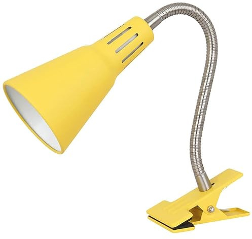 PRENDELUZ Gelbe Klemmleuchte, 40 W, E14, ideal für Oberflächen, verstellbar
