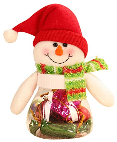 Paopaoldm Weihnachts-Süßigkeiten-Glas, Weihnachtsmann, Schneemann, Elch, Süßigkeiten-Flasche für Geschenkboxen, Weihnachts-Süßigkeiten-Glasdekorationen