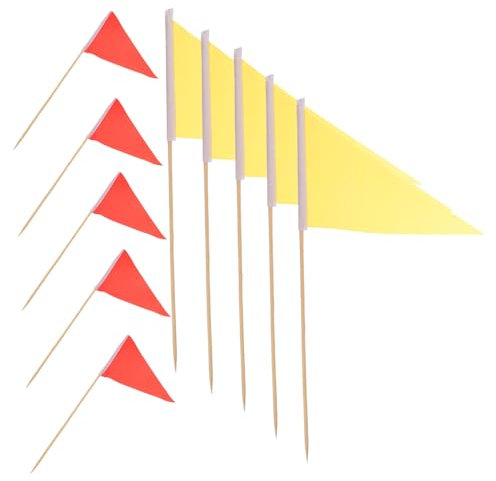 SKISUNO 10 Stücke Garten Marker Stake Flaggen Bewässerung Fahnen Für Vermessung 40cm Holz Pole