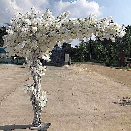 ZERAPH Simulation Cherry Tree, FRP Cherry Tree Landscape, Decorative Exhibition Hall with White Artificial Plants - Stunning Lifelike Decor for Any Space