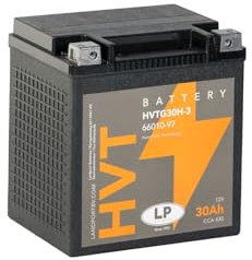 LANDPORT Batterie HVTG30H-3 Gel 12V 30Ah kompatibel für HD Chopper Motorrad FL, FLH, FLHR, FLHTC, FLHX, XLH, Road King, Electra Glide, Street Glide