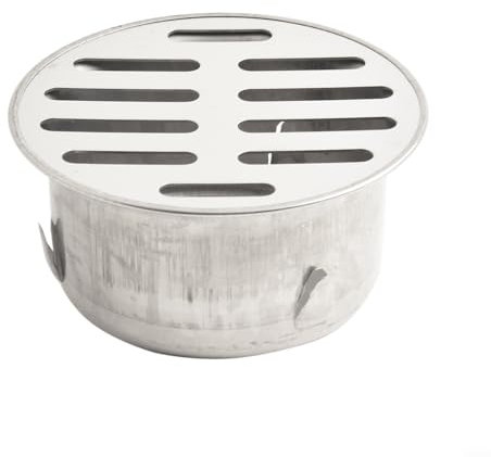 URPIZY Bodenauslass Edelstahl Gitter Boden Boden Abfluss Gully Trap Kanalisation Boden Boden Abfluss Rundes Muster Gitter Rohr Durchmesser Horizontaler Auslass Bodenablauf (75 mm)
