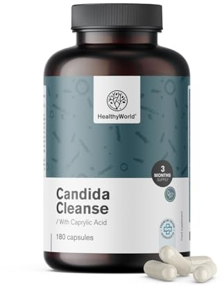 HealthyWorld Candida Cleanse - 180 Kapseln, 3-Monats-Vorrat | Alkoholfreie Formel mit 16 Wirkstoffen, einschließlich Zink - Unterstützung der Darmflora - Lactobacillus Acidophilus