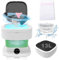 Mini machine à laver de camping, 15 l, 2 kg, 2 en 1, avec essoreuse et sac à linge, portable, nettoyage en profondeur des sous-vêtements, vêtements de bébé, chaussettes, appartements, dortoirs, vertes