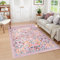 Moynesa Waschbarer Teppich mit Blumenmuster, 12,7 x 17,8 cm, rosa Teppiche für Schlafzimmer, weicher Wohnzimmerteppich, rutschfest, ultradünn, Boho-Teppich für Kinderzimmer, Blumen-Innenbereich,