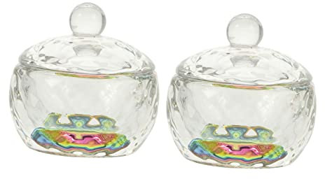 Didiseaon Nail Art Liquid Cups 2 Pack Crystal Nail Art Cups Lids for Easy Use and Storage