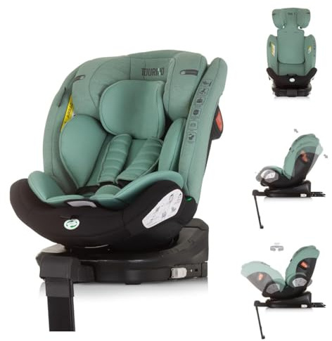 Chipolino Kindersitz Tourino i-Size (40-150cm) Isofix, höhenverstellbar, drehbar grün