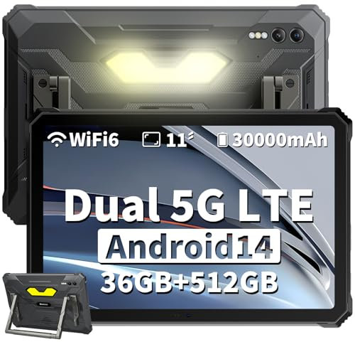 Blackview Active 10 Pro Outdoor Tablet 30000mAh Akku 36GB RAM + 512GB ROM 11 Zoll FHD+ Rugged Tablet 108MP+50MP Kamera Dimensity 7300/5G LTE/WiFi 6/GPS/Nachtsicht