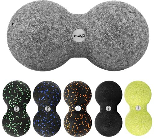 Fizyo Duoball 16x8 cm - Faszienball für Rücken, Nacken & Triggerpunkt-Therapie, EPP Massageball für Wirbelsäule, Physiotherapie & Schmerzlinderung, Doppelball für Tiefengewebsmassage - Grau