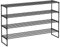 SONGMICS Schuhregal 4 Ebenen, Schuhständer Metall, Schuhaufbewahrung, Schuh-Organizer, aufrecht oder umgedreht, für 25-30 Paar Schuhe, stapelbar, Flur, 30 x 117 x 75 cm, schwarz LSA034B01