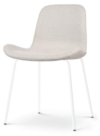 Nora-Fé Esszimmerstuhl beige - weißes Gestell