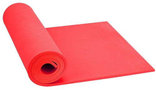 Goma EVA Rojo, Do²ping Espuma Foam 6mm, 35.5x124.5cm con Alta Densidad 86kg/m3 Rollo Goma EVA para Cosplay Disfraces DIY (6mm Rojo)