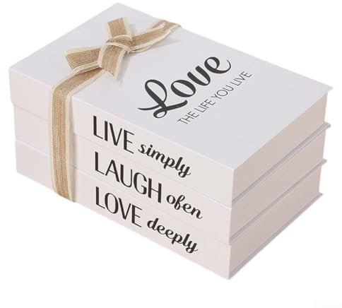 Bulevisiter Faux livres pour décoration, livres décoratifs modernes de luxe pour la maison, la décoration de commode, esthétique, livres de créateur de mode (amour)