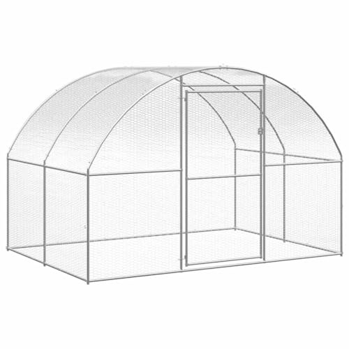 Emmtore Outdoor Hühnerstall Verzinkter Stahl Hühnerhaus Geflügelstall,Ohne Dach,3 x 2 x 2 m