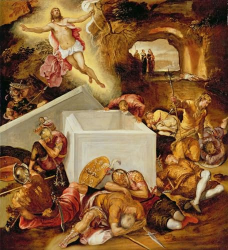 PSVDCTOO Vintage Malerei Poster Poster Wandbild Die Auferstehung Christi von Jacopo Robusti Tintoretto Drucke auf Leinwand für Home Dekoration 60x90cm