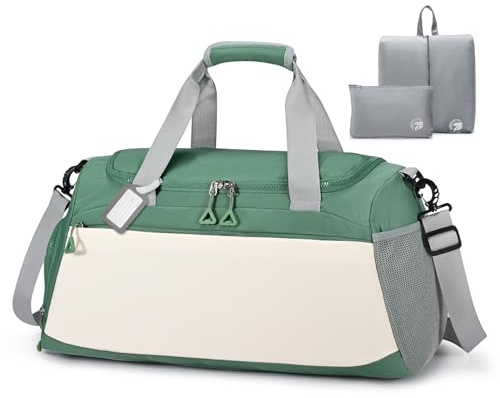 BAGZY Handgepäck Tasche für KLM Lufthansa Air France Handgepäck Koffer Tasche für Flugzeug Carry on Luggage Wasserdicht Weekender Groß Reisetasche 50L Sporttasche Herren Damen Grün
