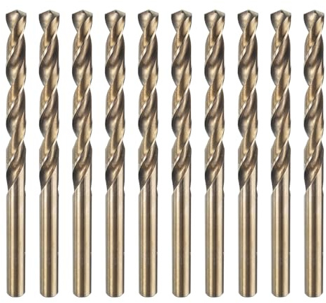 QUARKZMAN 10pcs M35 Cobalto Brocas Helicoidal 7mm(9/32) Diámetro Acero de Alta Velocidad Brocas Métrica con Recubrimiento de Titanio para Taladrar Metales Duros Acero Inoxidable Fundido