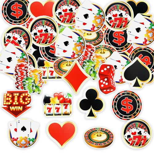 Crunier Casino Deko Konfetti,100 Stück Casino Poker Konfetti,PokerTischdeko | Streudeko Las Vegas Deko Glitzer Konfetti,Poker Dekoration Streudeko,Confetti für Geburtstagsparty Dekorationen,Karneval Deko
