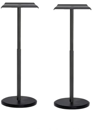 Speaker Stand Floor 2pcs 82.5cm-114cm Round Base Height Adjustable Universal Surround Sound Speaker Display Floor Stand 5kg