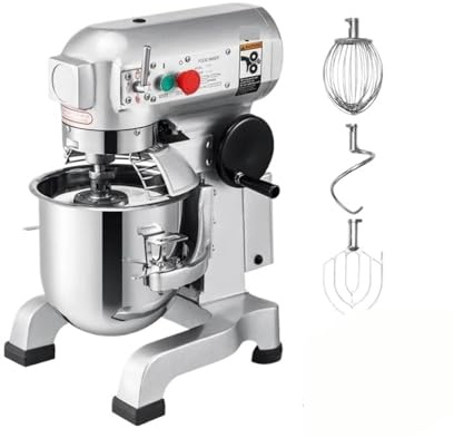 Electric Dough Machine 10/15/20/30L Stainless Steel Commercial Cream Egg Whisk Mixer Processor Food Stand Blender Easy to Use(20L)