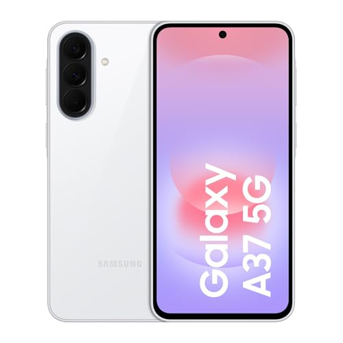 Samsung Galaxy A37 5G, 256GB, Móvil Fino con IA, 8GB, Gran Angular 50MP, Autonomía 2 Días, Batería 5000 mAh, IP68, Garantía del Fabricante 3 Años + 1 Año Extra, Color Blanco (Versión Española)