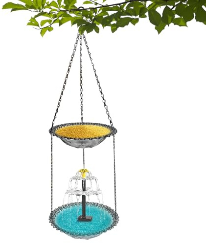Lucaqina Fontaine pour Bain d'oiseaux Suspendable avec Pompe Solaire