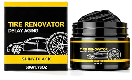 Reifenglanz Gel Reifenpflege Creme, Premium Tire Wax für Tiefes Schwarz und UV-Schutz, Langanhaltender Reifen Glanz ohne Tropfen, Reifen Pflege Auto und Motorrad (1 Pcs)