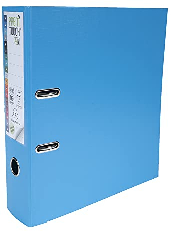 Exacompta 53302E Premium PP-Ordner Prem´Touch. 8 cm breit DIN A4 Kunststoffbezug außen Papierbezug innen Rückenschild austauschbar Ringordner Aktenordner Briefordner Plastikordner hellblau
