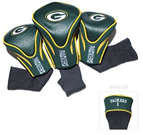 Team Golf NFL Green Bay Packers Contour Golfschlägerhauben (3 Stück) nummeriert 1, 3 und X, passend für übergroße Fahrer, Utility, Rescue & Fairway Schläger, Veloursfutter für zusätzlichen