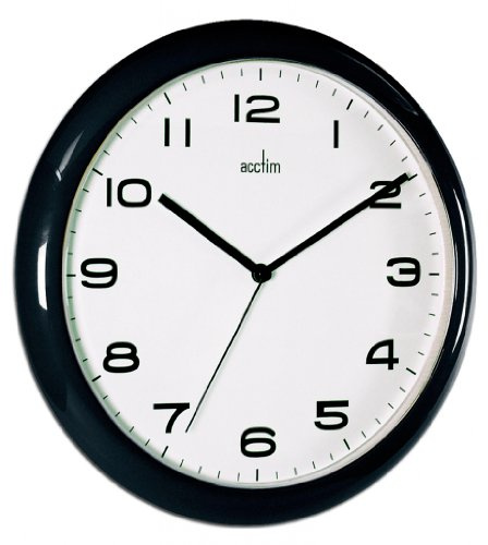 Acctim 92/302 Aylesbury Wall Clock, Black, 25.5 cm H x 25.5 cm W x 3.5 cm D