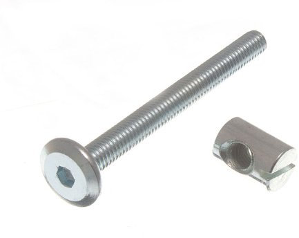 Lot Of 200 Furniture Cot Bed Bolt Allen Head With Barrel Nut 6Mm M6 X 60Mm Zp
