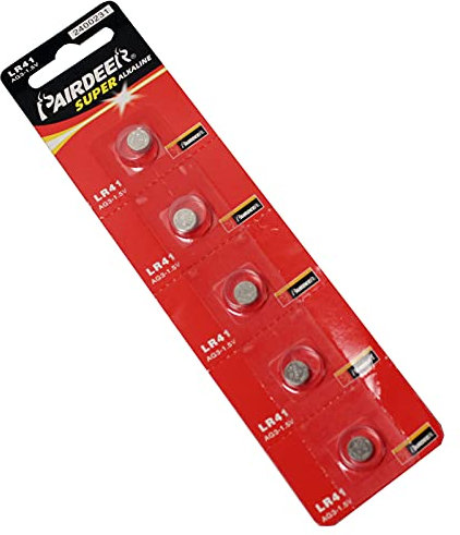 BeMatik - Batteria a bottone LR41 AG3 1,5 V, confezione da 5 pezzi