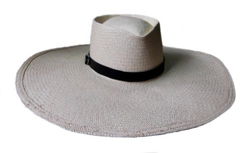 Alpacaandmore Sombrero Panamá para hombre Toquilla Palmeras Marinera Folklore Sombrero de paja, Blanco, L