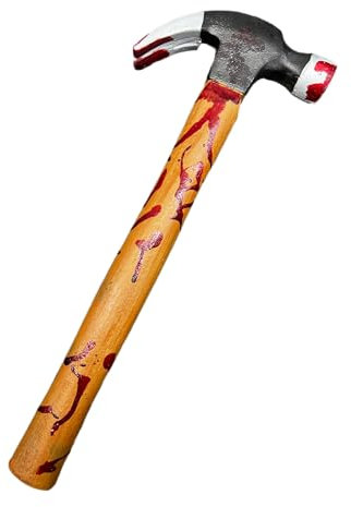 Rubber Johnnies TM BLOODY CLAW HAMMER, PU Foam, Full Size 30cm, Halloween Weapons, Movie Props, Realistic