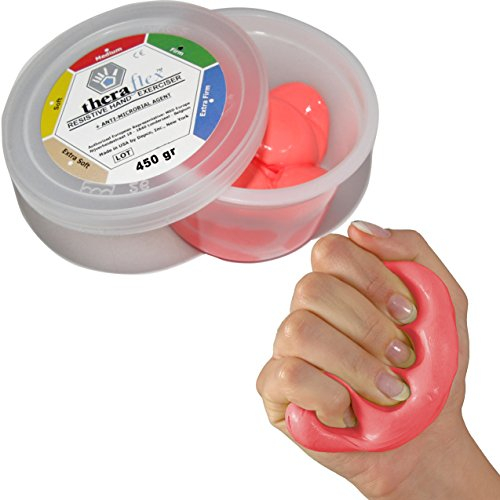 Theraflex Therapie-Knetmasse Therapieknete Therapie Knete Medium: 450 g, Rot